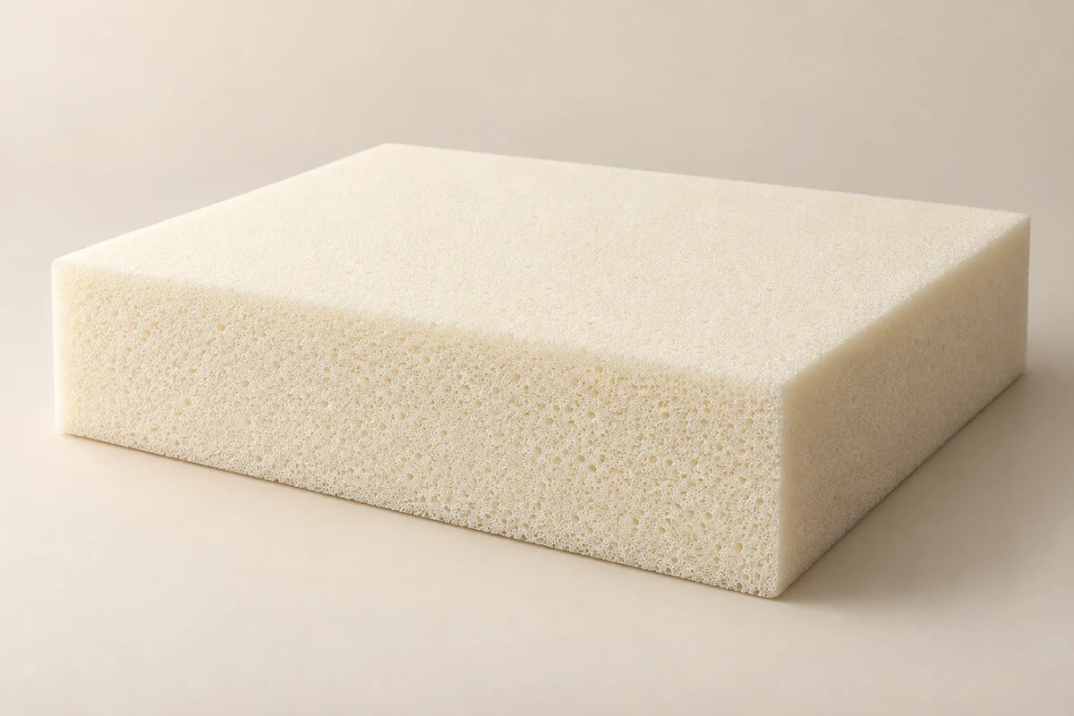 High-density foam material illustration in a clean studio setting