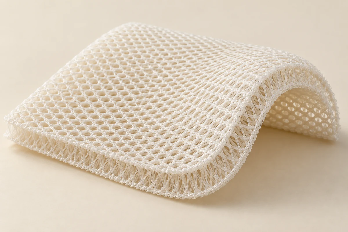3D breathable base material illustration in a clean studio setting